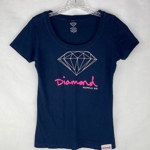 Diamond Supply Co. Navy & Neon Pink T-Shirt